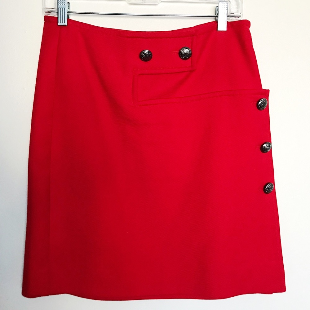 Etcetera red skirt with buttons. Size 2.